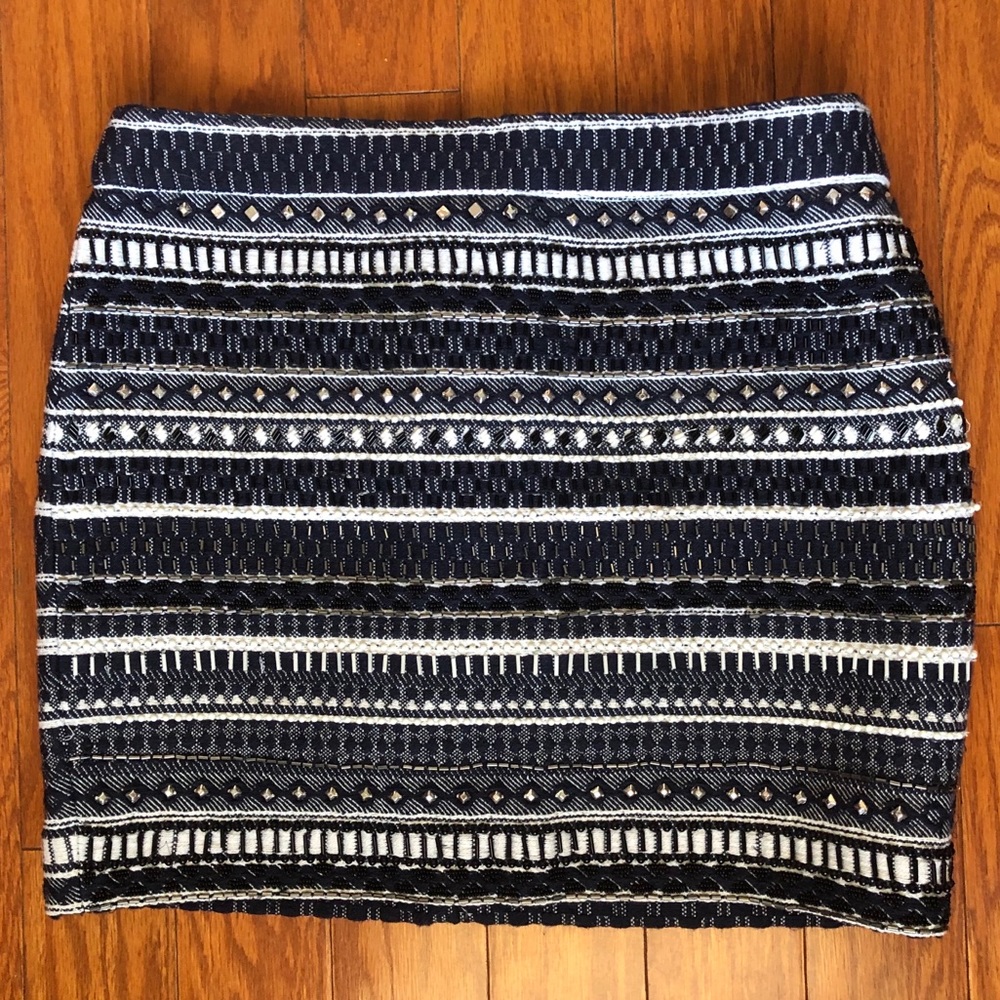 Mango MNG tweed beaded skirt